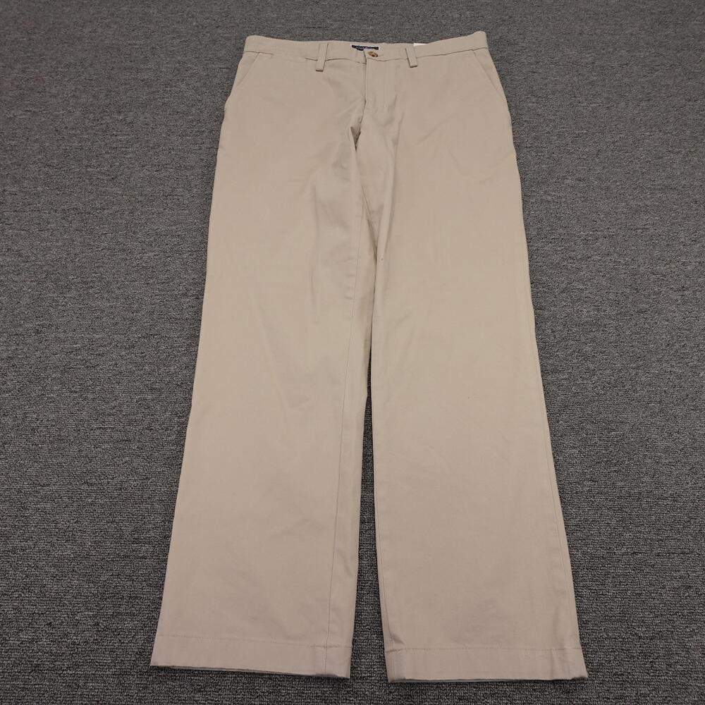 Club Room Pants Mens 33x30 Beige Classic Fit 4-Way Stretch Chino Flat Front